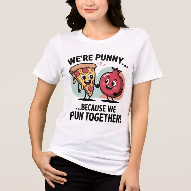 Funny Punny Couple T-Shirt | Cute Food Love Tri-Blend Shirt (Front)