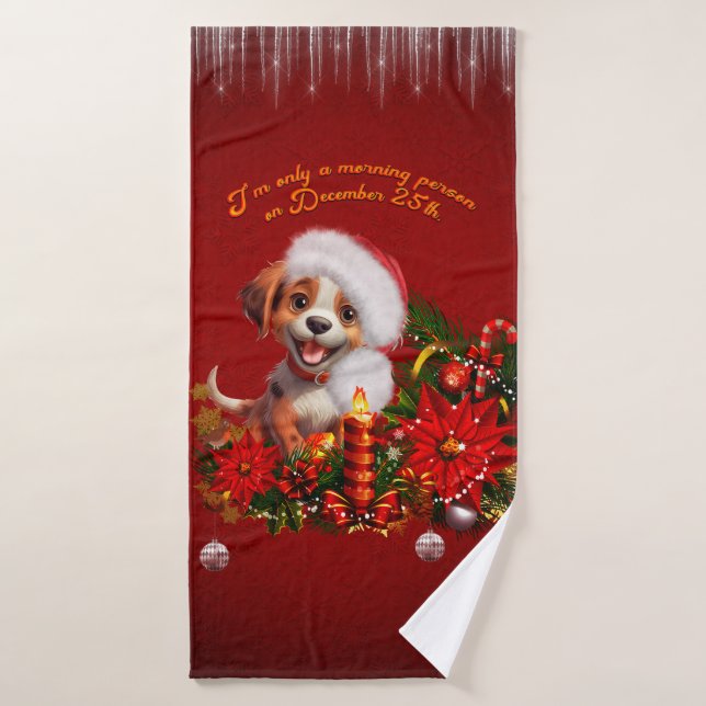 Funny puppy  bath towel (Bath Towel)