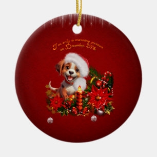 Funny puppy ceramic tree decoration