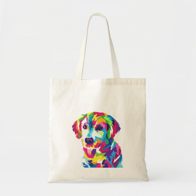 Funny Puppy colourful - Choose background colour Tote Bag (Front)
