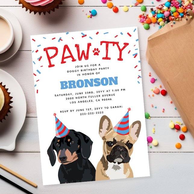 Funny Puppy Dog Birthday Party Invitation (Creator Uploaded)