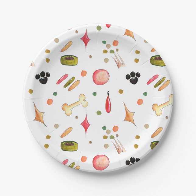 Funny Puppy Kids Birthday Paper Plate (Front)