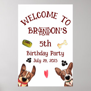 Funny Puppy Kids Birthday  Poster