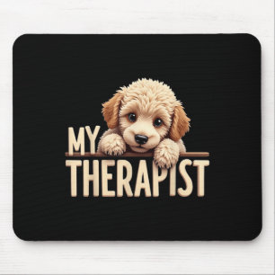 Funny Puppy My Therapist Poodle Dog Mouse Pad