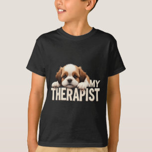 Funny Puppy My Therapist Shih Tzu Dog T-Shirt