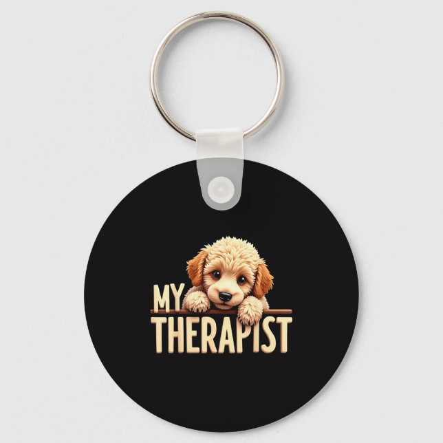 Funny Puppy My Therast Odle Dog  Key Ring (Front)