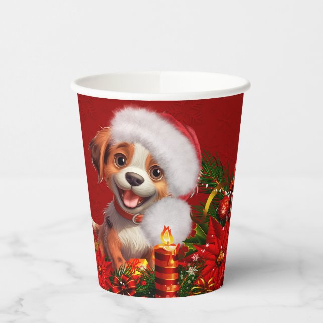Funny puppy  paper cups (Left)