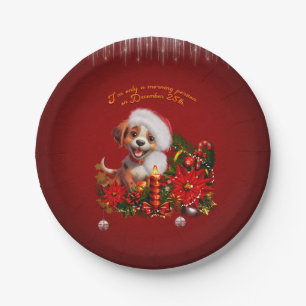 Funny puppy paper plate