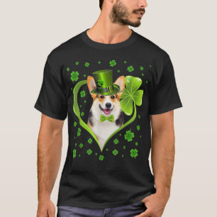 Funny Puppy Shamrock Corgi Dog St  T-Shirt