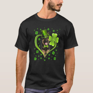 Funny Puppy Shamrock German Shepherd Dog St Patric T-Shirt