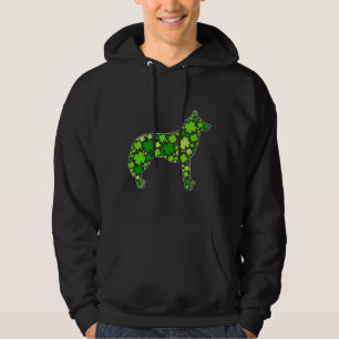 Funny Puppy Shamrock Siberian Husky Dog St Patrick Hoodie