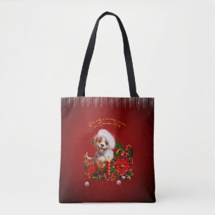 Funny puppy tote bag
