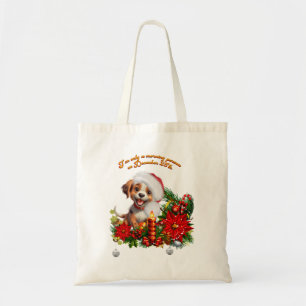 Funny puppy tote bag