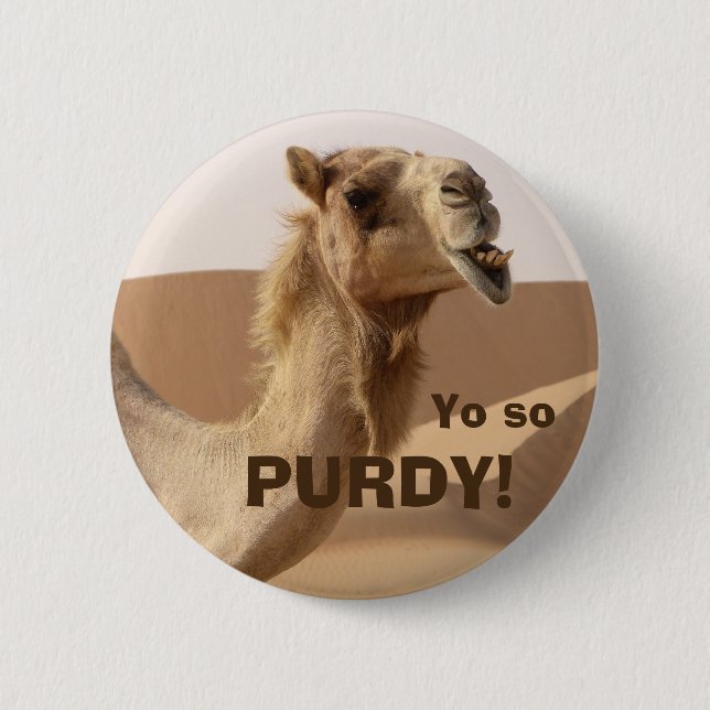 Funny Purdy Camel Photo 6 Cm Round Badge (Front)