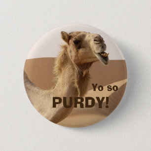 Funny Purdy Camel Photo 6 Cm Round Badge