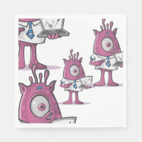 Funny Purple Accountant Monsters Paper