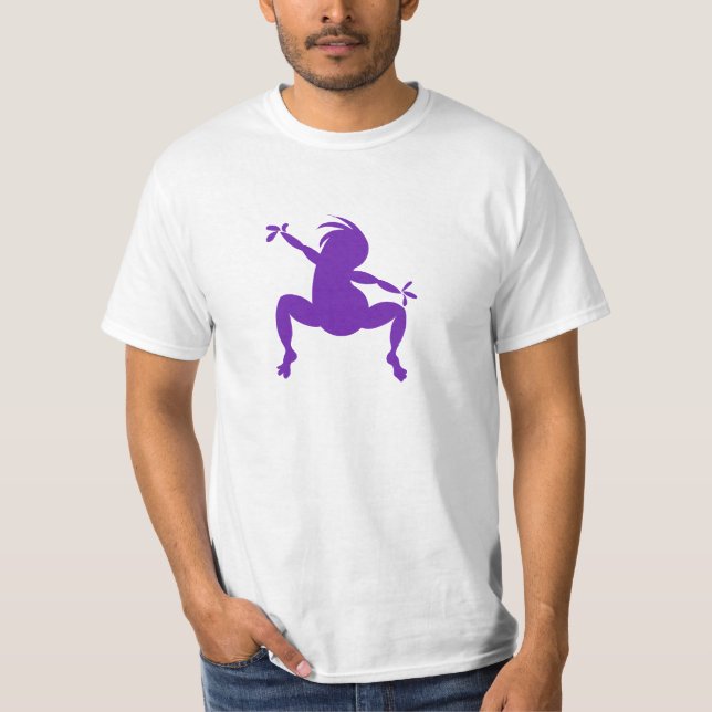 Funny Purple Dancing Kokopelli T-Shirt (Front)