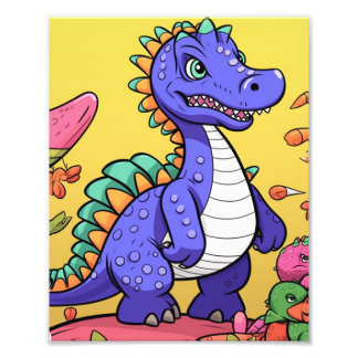 Funny Purple Dinosaur  Photo Print