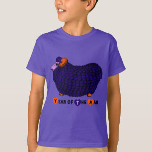 Funny Purple Ram Chinese New Year Zodiac K colour T-Shirt