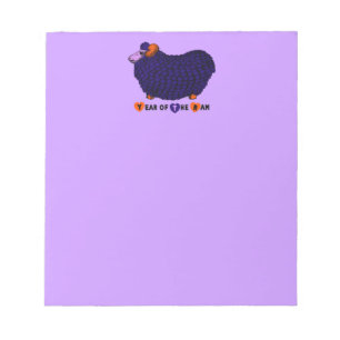 Funny Purple Ram Chinese Year Zodiac Notepad