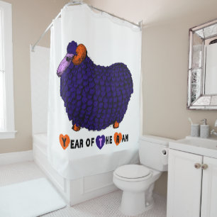 Funny Purple Ram Chinese Year Zodiac Shower C Shower Curtain