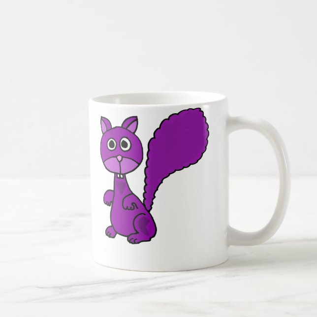 Funny Purple Squirrel Cartoon Coffee Mug (Right)