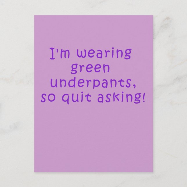 Funny Purple St. Patrick's Day t shirt Postcard (Front)