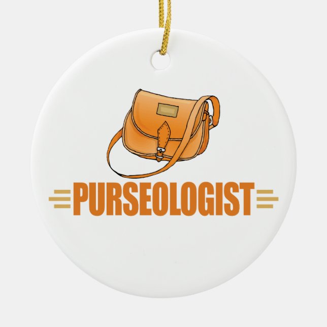 Funny Purse Lover Ceramic Tree Decoration (Front)