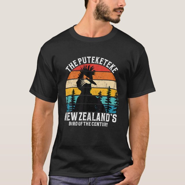 Funny Puteketeke New Zealand s Bird Of The Century T-Shirt (Front)
