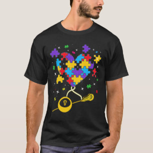 Funny Puzzle Heart Lacrosse Autism Awareness Men W T-Shirt