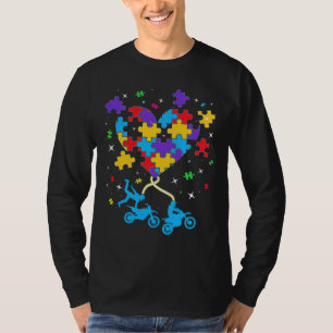 Funny Puzzle Heart Motocross Autism Awareness Men T-Shirt