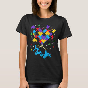 Funny Puzzle Heart Motocross Autism Awareness Men T-Shirt