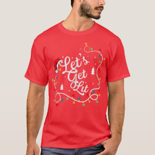 Funny Pyjamas Let's Get Lit Christmas Tree Costume T-Shirt