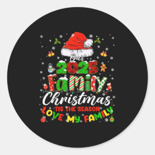 Funny Pyjamas Outfit Family Matching Christmas 202 Classic Round Sticker
