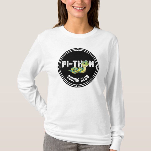 Funny Python Coding Club T-Shirt with Snack Pun (Front)