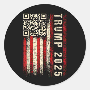 Funny Qr Donald Trump Dancing 4745 Code Video Classic Round Sticker