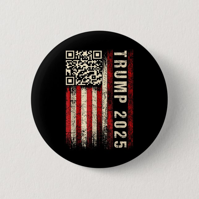 Funny Qr Donald Trump Dancing 47_45 Code Video  6 Cm Round Badge (Front)