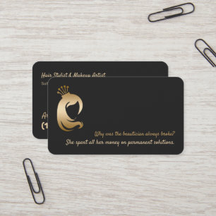 Funny QR Hair Stylist Makeup Artist Business Card