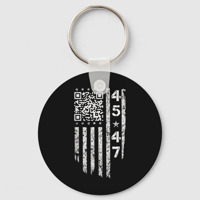 Funny Qr He's Back President Trump Code  Key Ring (Front)