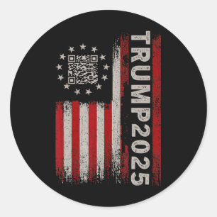 Funny Qr President Trump 4547 Tee Trump Dancing Co Classic Round Sticker