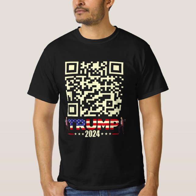 Funny QR President Trump 45/47 Trump Dancing Code T-Shirt (Front)