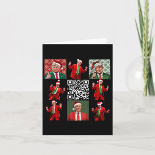 Funny Qr President Trump Christmas Dancing Dance M Card