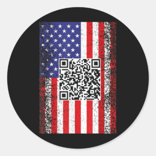 Funny Qr President Trump Code Dance Classic Round Sticker
