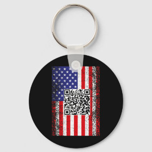 Funny Qr President Trump Code Dance  Key Ring