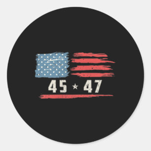 Funny Qr President Trump Dance Code 2 Side Classic Round Sticker