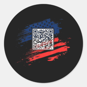 Funny Qr President Trump Dance Code Classic Round Sticker