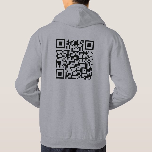 Funny QR President Trump Dance Code (On Back) Hoodie (Back)