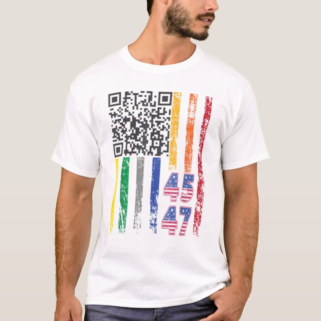 Funny QR President Trump Dance Code T-Shirt (Front)
