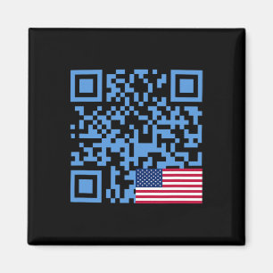 Funny Qr President Trump Dance Code Usa Flag Magnet