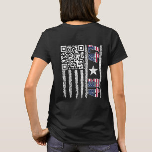 Funny QR President Trump Dance Code USA flag T-Shirt